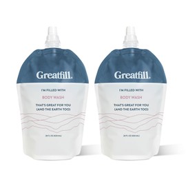 Greatfill Body Wash Refill, Citrus and Fir All-Natural & Eco-Friendly Ingredients, Enriched with Essential Oils, Returnable Refill Pouch (28oz, Pack of 2)