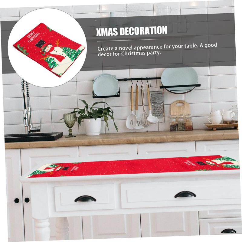 NOLITOY Christmas Style Table Runner Elegant Xmas Decorative Tablecloth for