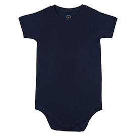 CBObaby Short Sleeve Round Crew Neck Bodysuits For All Ages (Navy 5T)