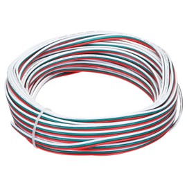 MECCANIXITY 20 Gauge 3 Conductor Electrical Wire Tinned Copper Cable 49FT Flexible Stranded Hook-up Wire for LED Strips Lamps Residential Wiring Car Circuit