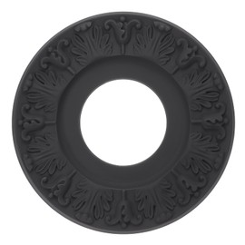 PATIKIL Ceiling Medallion, 10" OD x 4" ID PU Decorative Ceiling Light Medallion Chandelier Medallion 3D Carving Ceiling Light Cover Plate for Ceiling Light Fixtures Fans, Black