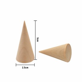 XDGBGFN 12 Pieces Ring Holder Wooden Cone Ring Stand Wooden Organiser Display Stand Jewellery Display Ring Holder for Exhibition, Jewellery Shop, Home
