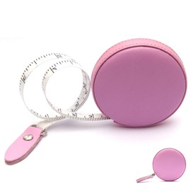 Tape Measure Leather Retractable, 60 Inch/1.5 Meter Long Small Sewing Tape Measure for Tailors and Designers,sewing tape measure,retractable tape measure sewing (Pink)
