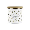 Purely Home Scattered Bees Sugar Canister - White Metal Enamel