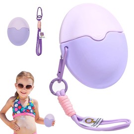 SKIKHN Sun Cream Applicator Refillable, Roll-Up Applicator Bottle, Sun Cream Applicator for Children, 55 ml, Portable Sun Protection Roller for Children, Adults, Purple