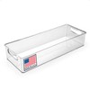 Pikanty - 15-Inch Refrigerator Organizer Bin with Handles - Clear