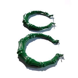 Bamboo Earrings 2 inch Hoop Earrings Lightweight Assorted Colors, Bamboo