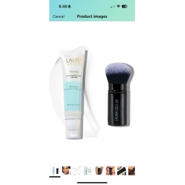 Laura Geller Spackle Hydrating Primer 2oz & Kabuki Brush Set - New