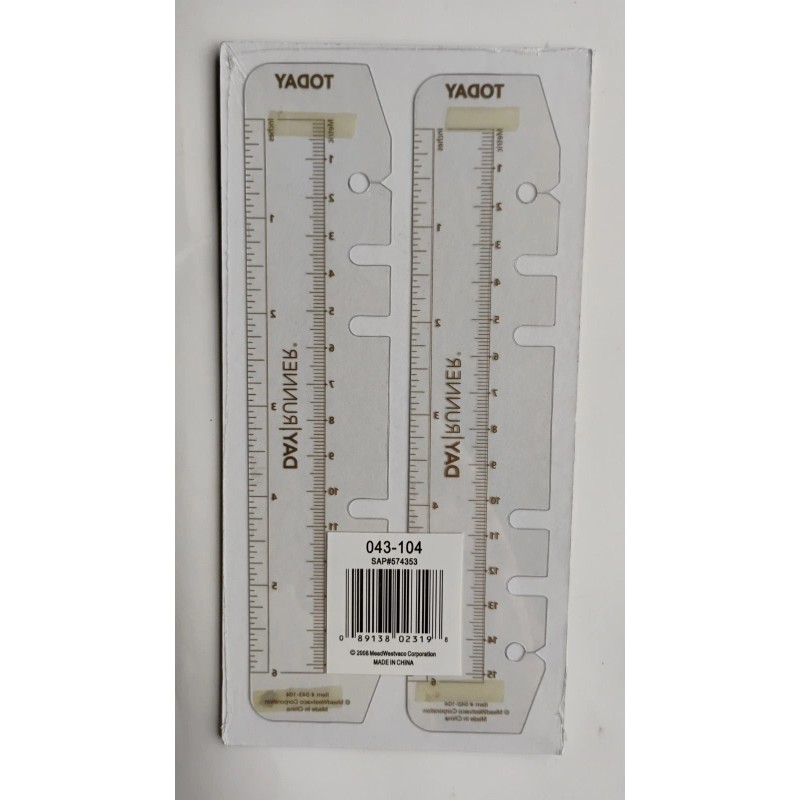 DAY RUNNER PAGE MARKER RULER ITEM# 043-104 SIZE 3 3.75"