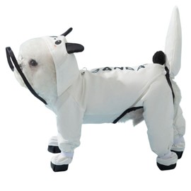 Junchl Small Dog Raincoat Rainboots with D-Ring, Full Coverage Dog Rain Jacket Slicker Poncho, Waterproof Dog Rain Jacket with Reflective Strip, Rainboot, Tail Cover Panda M