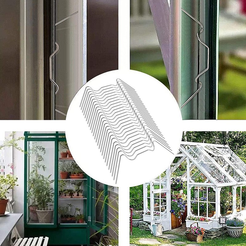 Xionghonglong Greenhouse Clamps Pack of 50 Stainless Steel Rustproof Silver
