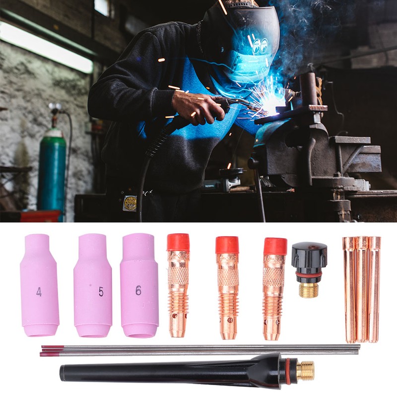 14pcs TIG Welding Kit AK2 Collet Cup Cap Tungsten 040in~3/32in