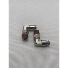 Air Suspension Fittings 2x 1/4" NPT To 1/4" PTC 90 Degree Swivel Elbow DOT Nickel Finish
