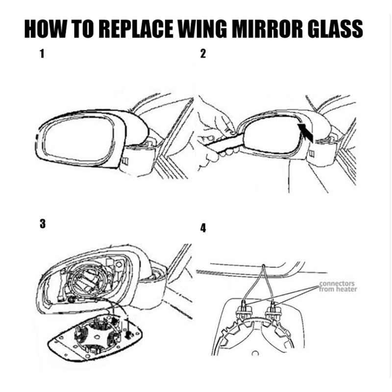 Car Rearview Mirror Glass Left Good Reflectivity Temperature Resistance Replacement