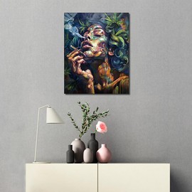 Plant Girl Paint by Numbers Kits on Canvas Modern Art Style Oil Painting for Adults Beginner with Brushes and Acrylic Abstract Girl Paint by Numbers Art for Home Wall Decor 16x20 Inch (Without Frame)