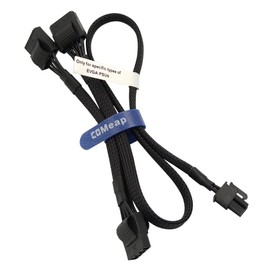 COMeap Molex Power Cable for EVGA PSUs, 6 Pin to 3X 4 Pin Molex Hard Drive Adapter Sleeved Splitter for Some Specific Types of EVGA Power Supply 20-in(50cm)
