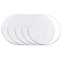 Pack of 5 Transparent Round Acrylic Plates, Transparent Round Large Thick Acrylic Disc, Acrylic Plate Transparent Round 20 cm, Perfect for DIY Craft Projects, Signs, Photo Frames, Paintings and More