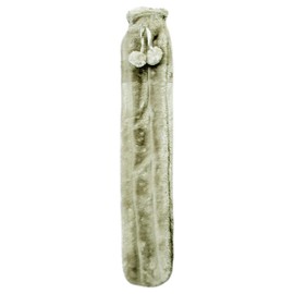 Olivia Rocco Extra Long Hot Water Bottle with Super Soft Faux Fur Cover 72 cm Thermotherapy 2L Pure Natural Rubber, Champagne