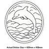 Extra Large 460mm 'Cute Dolphin' Permanent Sticker Decal for Cars/Windows/Bins/Walls