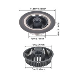 Sink Plug, Kitchen Sink Plug, 3-in-1 Pop-Up Filter Made of Stainless Steel, Drain Strainer Food Remnants Filtering, Universal Drain Strainer, Kitchen Sink, Depth of Sink > 40 mm (W)