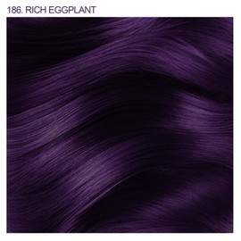 Adore Semi Permanent Hair Color - Vegan and Cruelty-Free Purple Hair Dye - 4 Fl Oz - 186 Rich Eggplant (Pack of 2)
