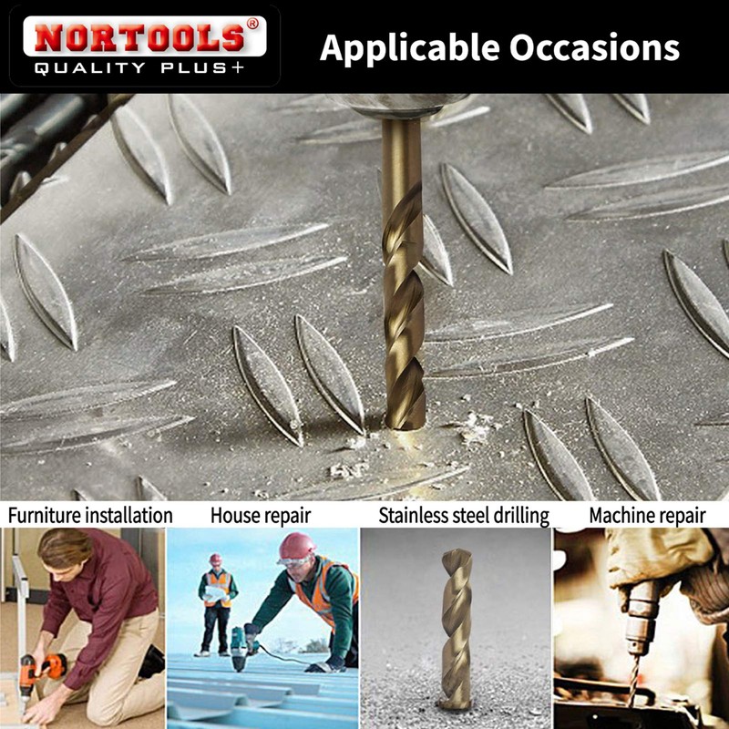 NORTOOLS Drill Bit Set 19 PCS M35 5% Cobalt Drill
