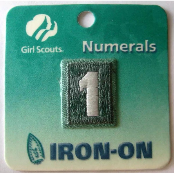 GIRL SCOUT patch Junior Troop Number id #1 One Green