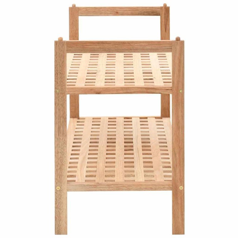 vidaXL Solid Walnut Wood Shoe Rack - 27.2"x10.2"x15.7" Beige 2