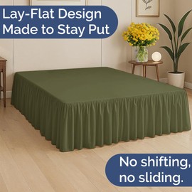 Bedskirt Twin Size Ruffle - 12 inch Drop Dust Ruffle Bed Skirt with Platform - Soft, Easy Fit, Premium Hotel Quality - Wrinkle, Fade & Shrink Resistant - for Women, Men, Kids and Teens - Sage Green