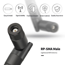 Eightwood WLAN Antenne 2.4G Antenne 5dBi Kipp-und-Schwenkbar RP SMA WLAN Antenne 2 Stücke für WiFi Card WLAN PCI Karten Wirelesse Router Bluetooth ZigBee MEHRWEG