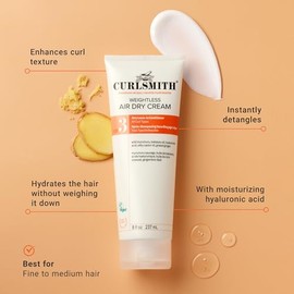 Curlsmith - Weightless Air Dry Cream - Vegan Leave-In Conditioner for Any Hair Type, Smooths Hair (237 ml)