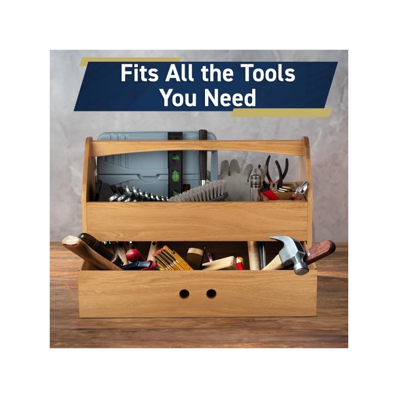 Kings County Tools Wood Tool Box - 22” Wooden Caddy