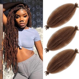 Afro Twist Hair - 16 Inch, 3 Packs, Pre Fluffed Spring Twist Hair for Soft Locs (16 Inch (Pack of 3), 30#)