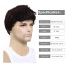 Peluca Para Hombres Cortas Natural Cabello Moda Negra Marrón