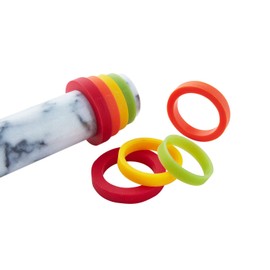 JEmarble Adjustable Rolling Pin with Silicone Guide Rings (Premium Quality)