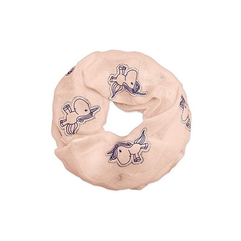 Soul-Cats Children's Loop Scarf Unicorn Cotton Viscose Pink Glitter, pink