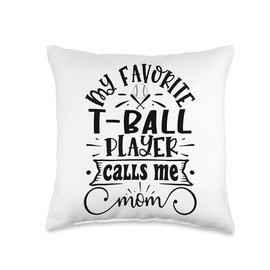 Tball Mom - Baseball Essentials Mama Game Day T-Ball Apparel Throw Pillow