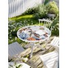 Summer Ocean Round Fitted Tablecloth Retro Turtle Coral Fish Coastal