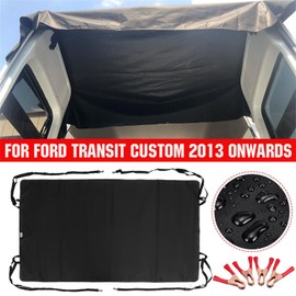 Car Barn Door Awning Cover for Rear 600D Oxford Fabric Sun Protection Waterproof Large Awnings Suitable for Transit Custom 2013 Onwards, Black