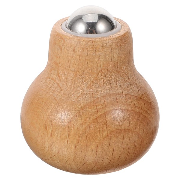 Baluue Face Roller Massage Tool Ergonomic Wood Handle for Neck