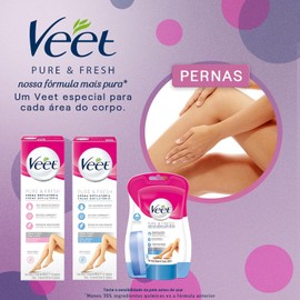 Veet Pure & Fresh, Bandas de Cera Depilatoria, Piernas y Cuerpo, Piel Sensible, 12 piezas