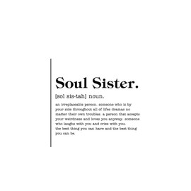 Soul Sister Noun Definition Playroom Home Decorations Words Letter Stickers Linguistics Quote Phrase Peel and Stick Wall Decal for Dorm Bedroom Family Notebook Vinyl 22in