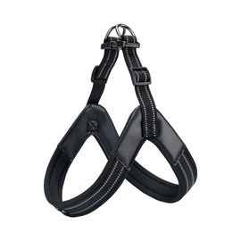 EXCELLENT ELITE SPANKER Ultra Soft Dog Harness Without Pulling Force V-shaped Soft Padded Adjustable Harness for Medium and Large Dogs for Training and Walking (L, BLK)