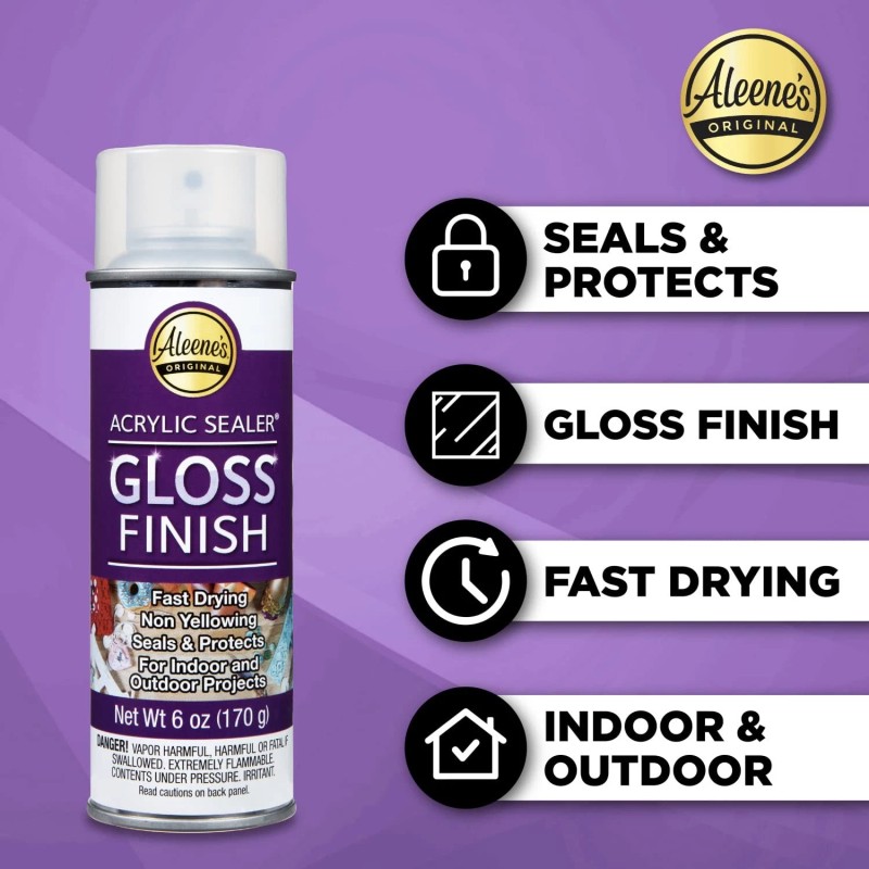 Aleene's Spray 6 oz. 3 Pack Acrylic Sealer, Clear-Gloss 3