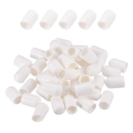 DMiotech 100pcs 9mm Inner Diameter White Screw Protector Rubber End Cap Bolt Cover Screw Bolt for Furniture Pipe