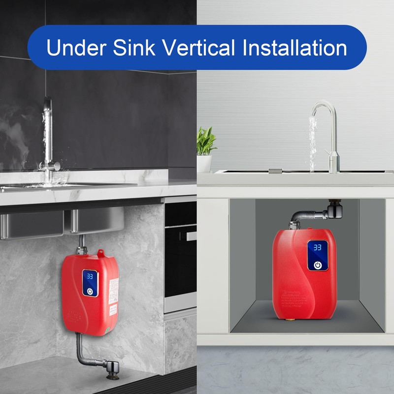 Electric Tankless Water Heater,Mini Instantaneous Water Heater, 110V 3000W for
