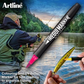 Artline Iregui Marker for Lure Marking | Brush Tip | Coloring and UV Reflection | DIY Lure Coloring | Glow Pink