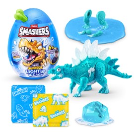 Smashers Jurrassic Ice Age Mini Egg (Stegosaurus) by ZURU – Giocattolo dinosauro da aprire con oltre 6 sorprese, slime e slime a cubetti di ghiaccio, dino che si illumina, per bambini dai 3 anni in su