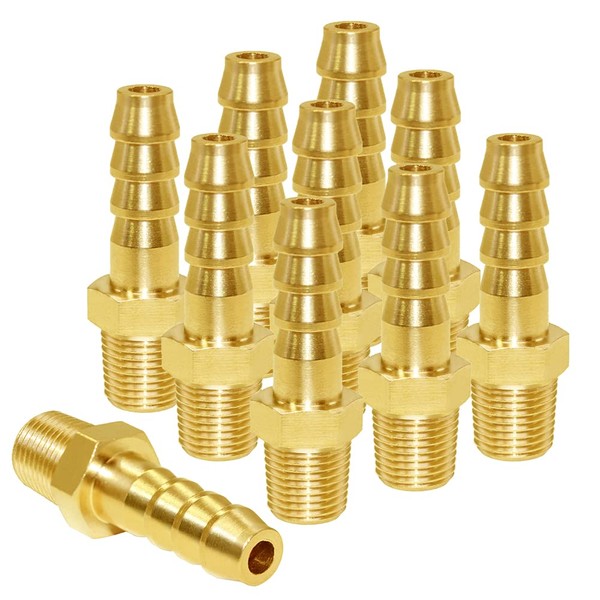Joywayus Brass Hose Fittings,3/8" Hose ID x 1/8" Male NPT