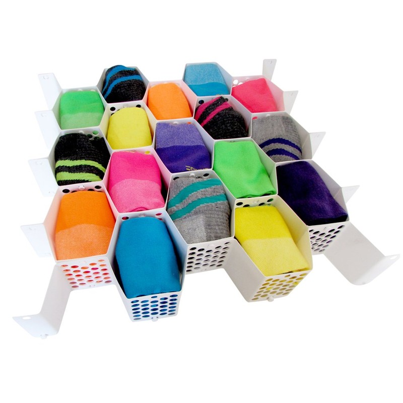 Evelots Drawer Organizer-Divider-Sock-Belt-Scarf-Underwear-112 Slots Total-Set/4